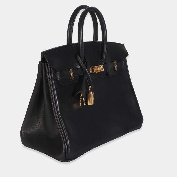 Pre Owned Hermes Black Volupto Birkin 25 GHW