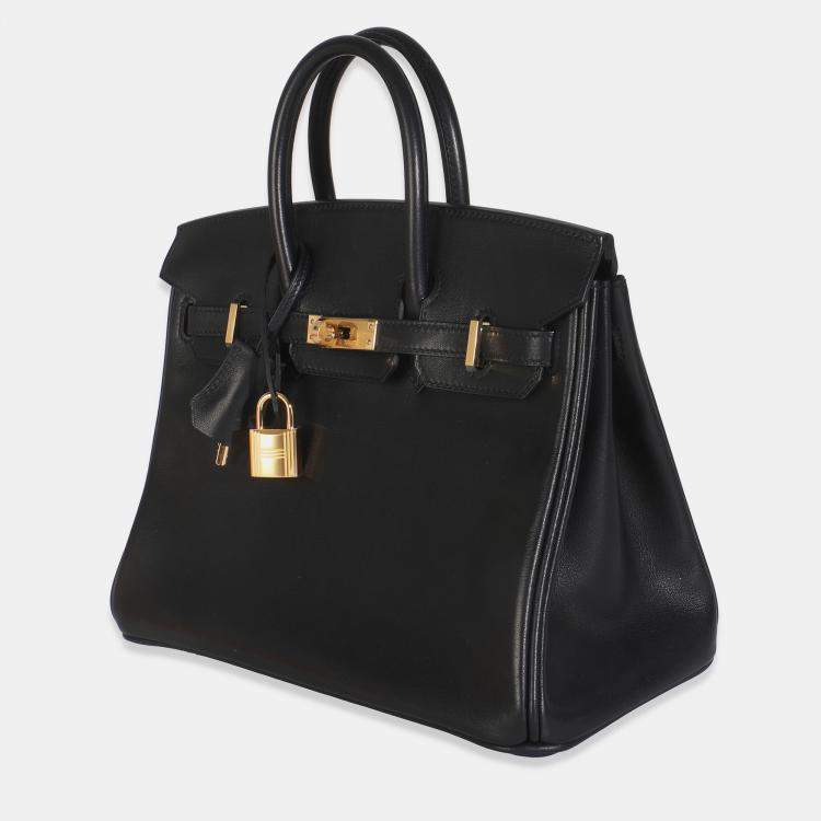 Pre Owned Hermes Black Volupto Birkin 25 GHW