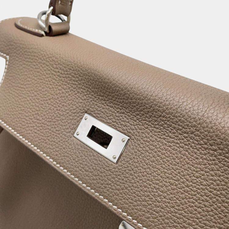 Pre Owned Hermes Kelly Retourne Etoupe Togo Leather Size 28