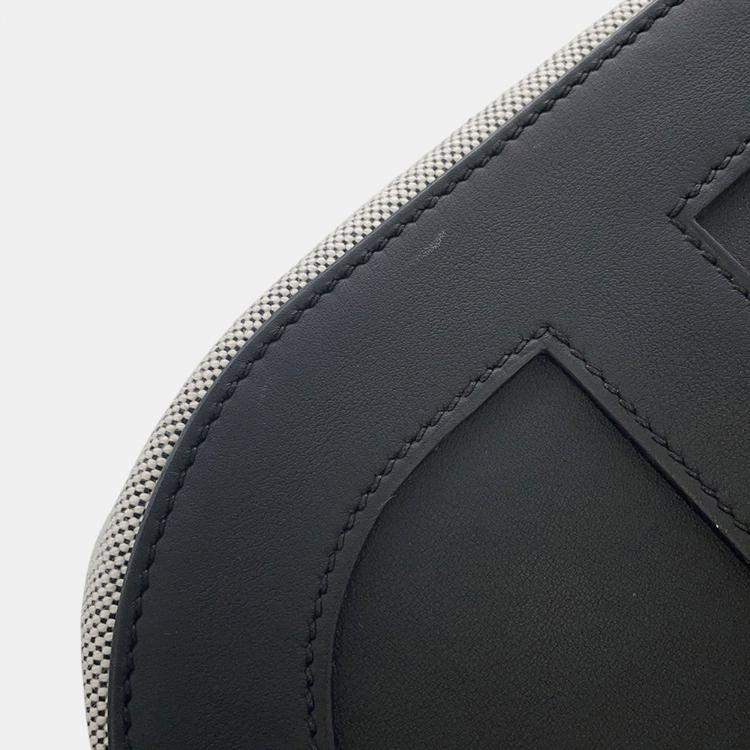 مملوكة مسبقًا Hermes In The Loop Ecru/Black Toile H Swift Leather Size 23