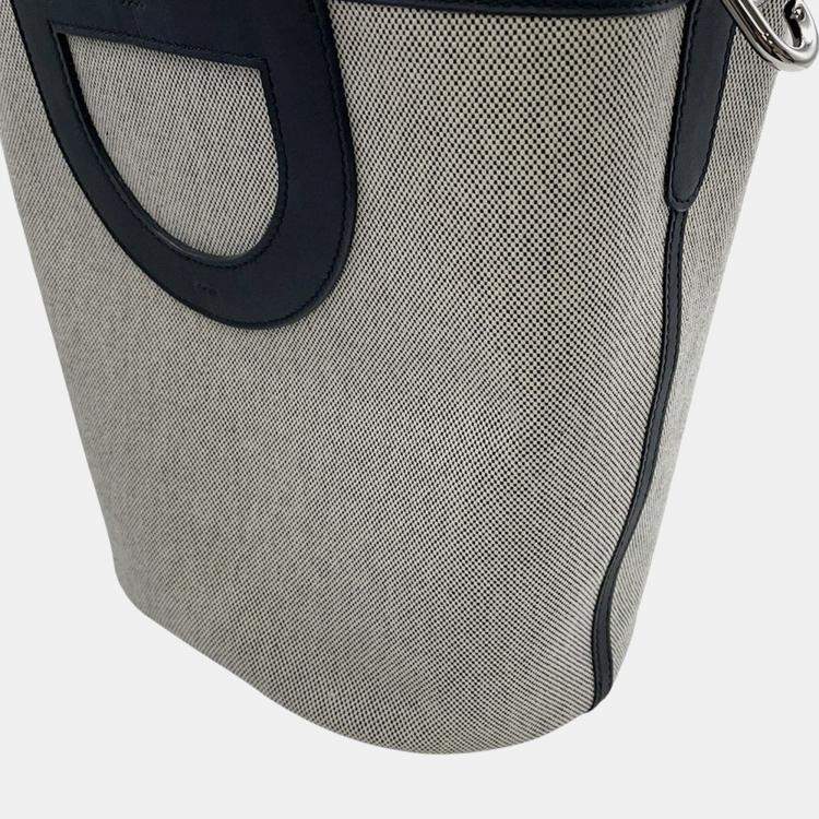 مملوكة مسبقًا Hermes In The Loop Ecru/Black Toile H Swift Leather Size 23