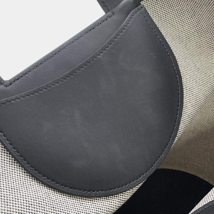 مملوكة مسبقًا Hermes In The Loop Ecru/Black Toile H Swift Leather Size 23