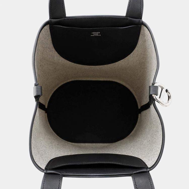 مملوكة مسبقًا Hermes In The Loop Ecru/Black Toile H Swift Leather Size 23