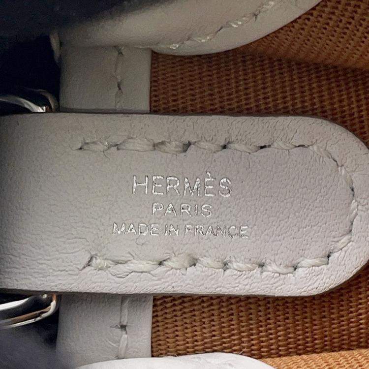 Pre Owned Hermes Neo Evelyne Etoupe/Gris Perle/Dune Toile Leather Size Tpm