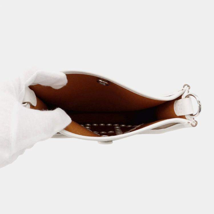 Pre Owned Hermes Neo Evelyne Etoupe/Gris Perle/Dune Toile Leather Size Tpm