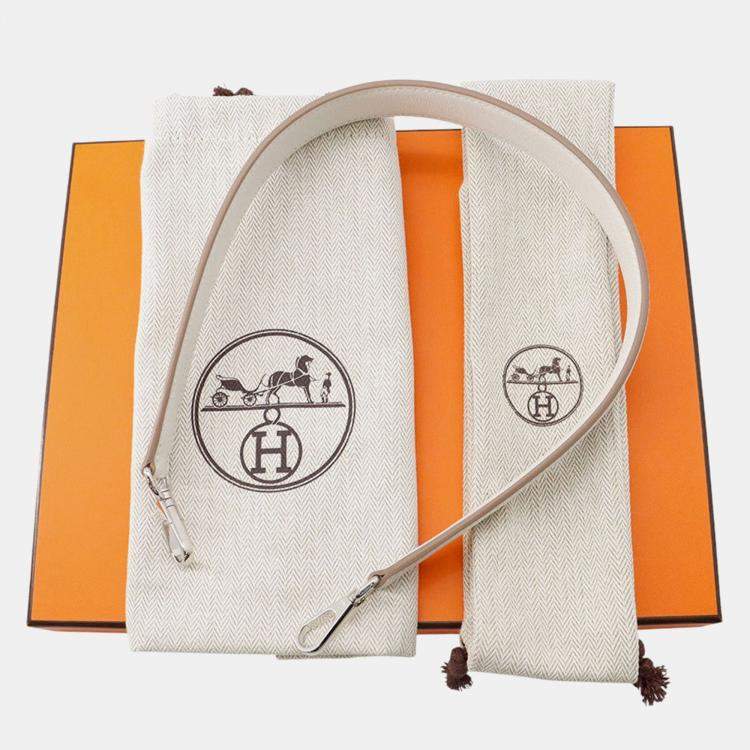 Pre Owned Hermes Neo Evelyne Etoupe/Gris Perle/Dune Toile Leather Size Tpm