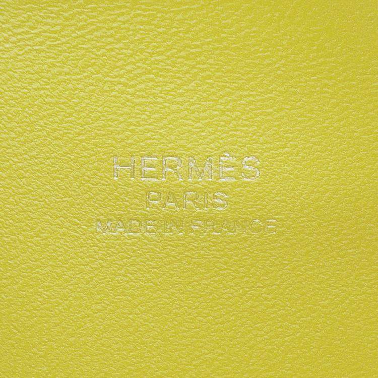 مملوكة مسبقًا Hermes Bolide 1923 Lime Chevre Myzore Goatskin Size Mini