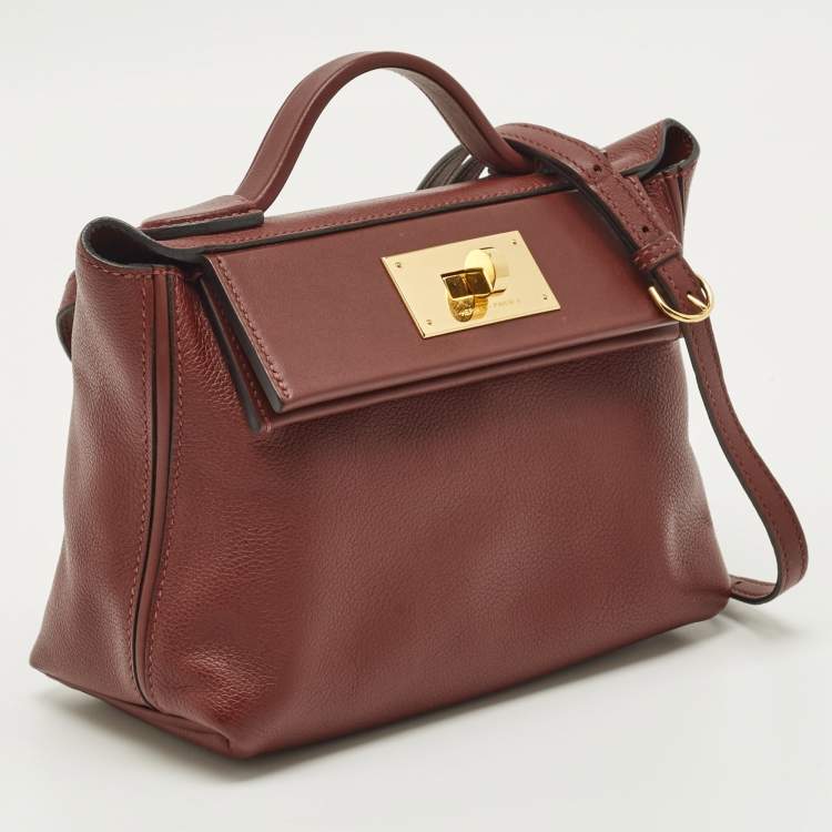 Pre Owned Hermès 24/24 21 Rouge H Evercolor and Swift Leather Bag