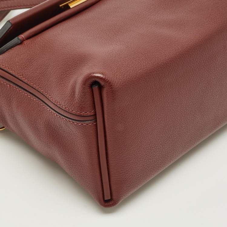 Pre Owned Hermès 24/24 21 Rouge H Evercolor and Swift Leather Bag