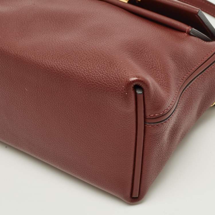 Pre Owned Hermès 24/24 21 Rouge H Evercolor and Swift Leather Bag