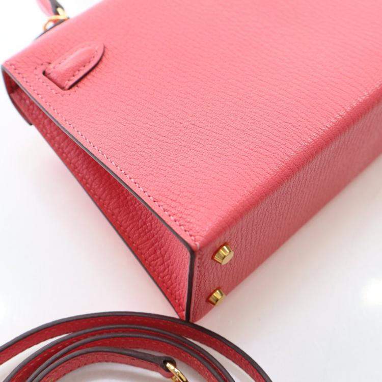 مملوكة مسبقًا Hermes Rose Azalea Chevre Mysore Mini Kelly 20