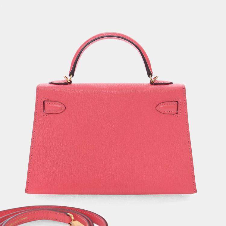 مملوكة مسبقًا Hermes Rose Azalea Chevre Mysore Mini Kelly 20