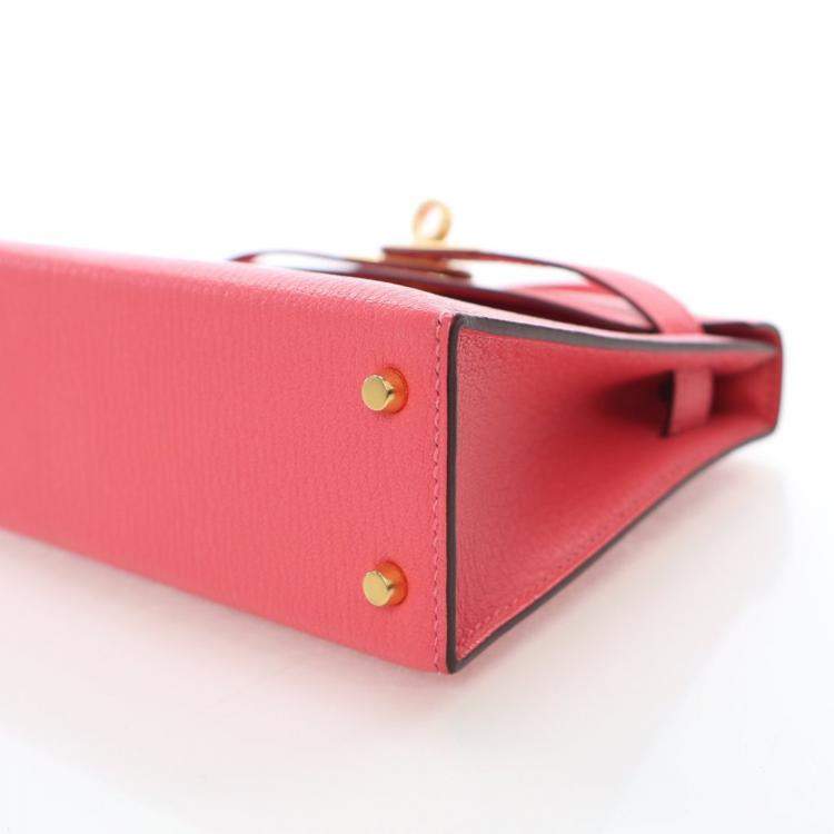 مملوكة مسبقًا Hermes Rose Azalea Chevre Mysore Mini Kelly 20