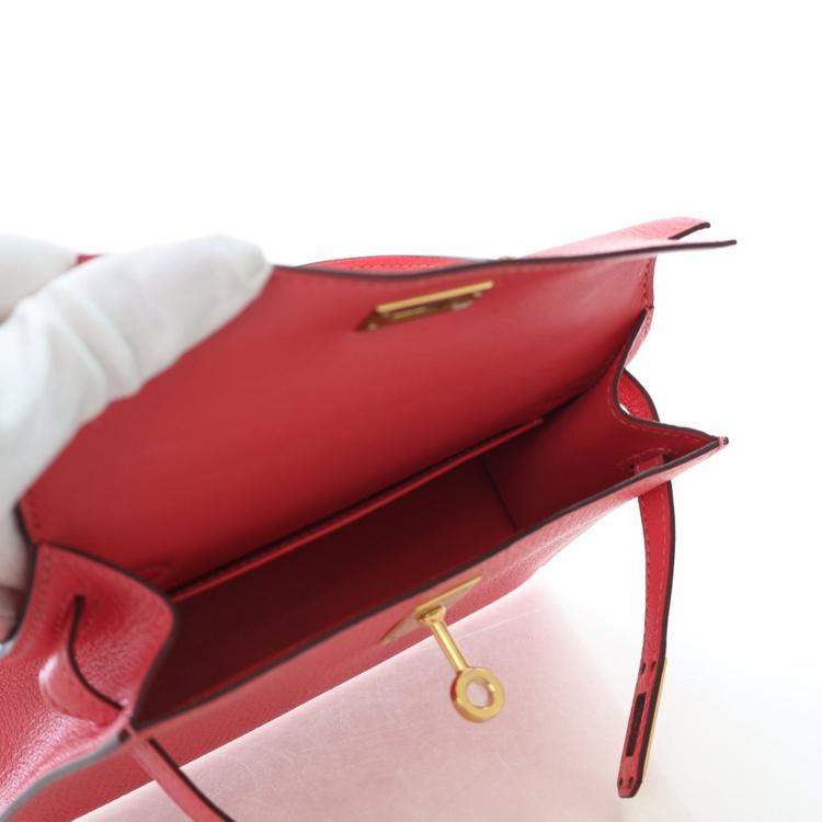 مملوكة مسبقًا Hermes Rose Azalea Chevre Mysore Mini Kelly 20
