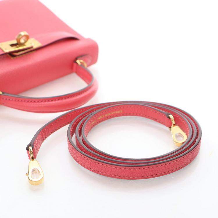 مملوكة مسبقًا Hermes Rose Azalea Chevre Mysore Mini Kelly 20