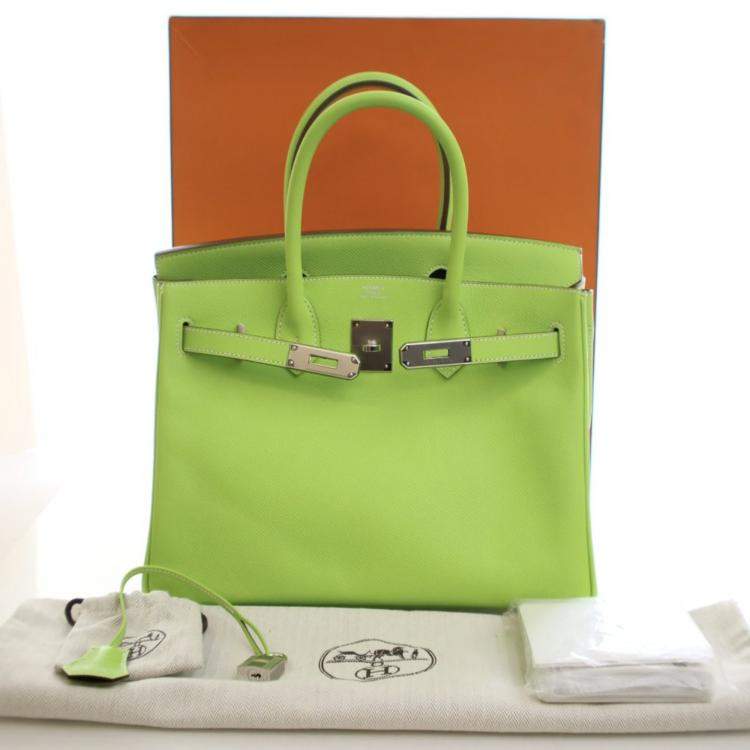 Pre Owned Hermes Kiwi Epsom Candy Birkin 30