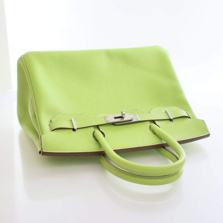 Pre Owned Hermes Kiwi Epsom Candy Birkin 30