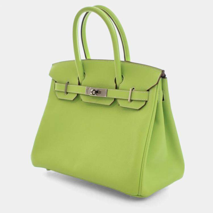 Pre Owned Hermes Kiwi Epsom Candy Birkin 30