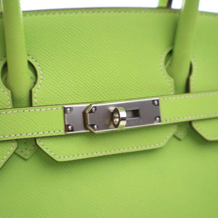 Pre Owned Hermes Kiwi Epsom Candy Birkin 30