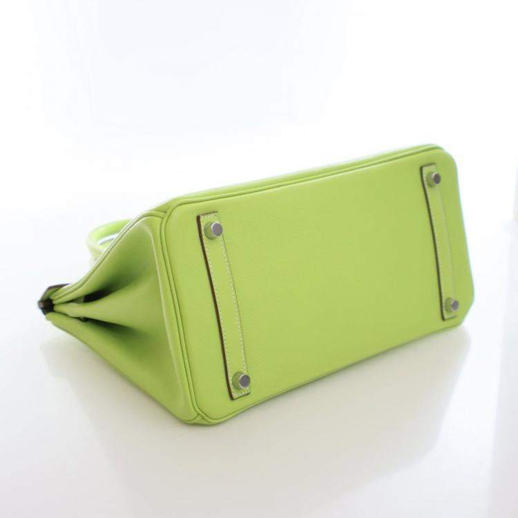 Pre Owned Hermes Kiwi Epsom Candy Birkin 30