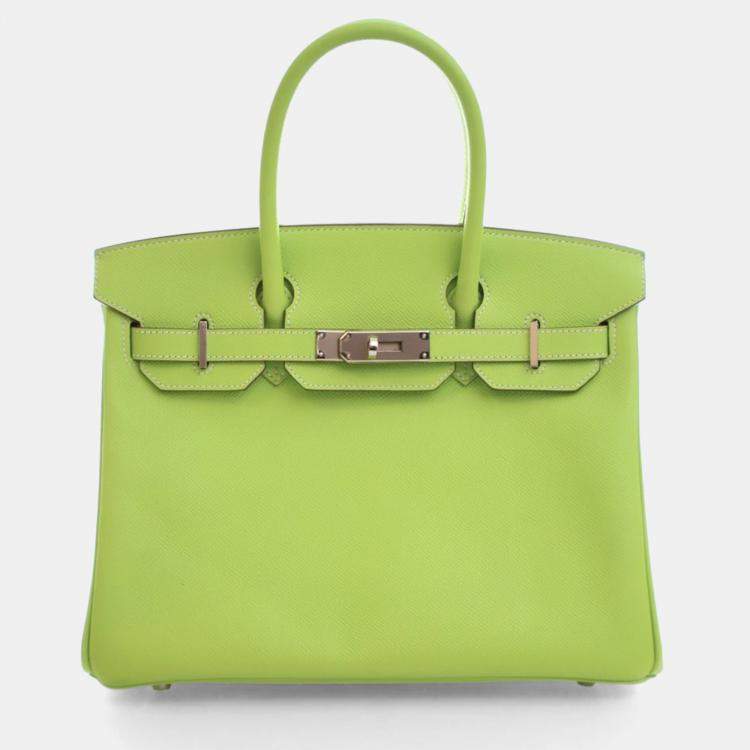 Pre Owned Hermes Kiwi Epsom Candy Birkin 30