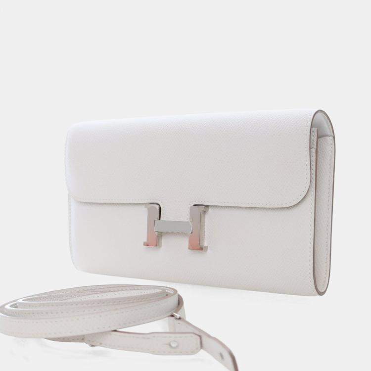 Pre Owned Hermes Gris Perle Epsom Constance To Go Wallet