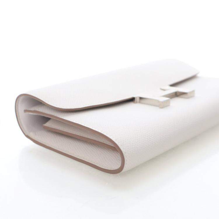 Pre Owned Hermes Gris Perle Epsom Constance To Go Wallet