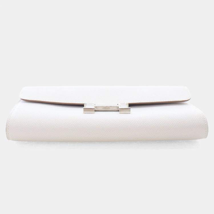 Pre Owned Hermes Gris Perle Epsom Constance To Go Wallet