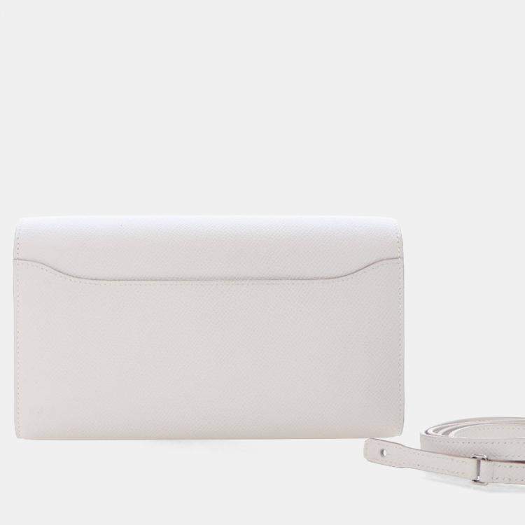 Pre Owned Hermes Gris Perle Epsom Constance To Go Wallet
