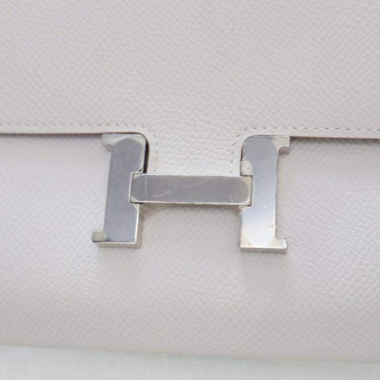 Pre Owned Hermes Gris Perle Epsom Constance To Go Wallet