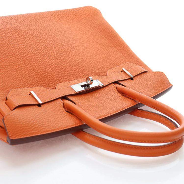 مملوكة مسبقًا Hermes Birkin 30 Orange Togo Bag 