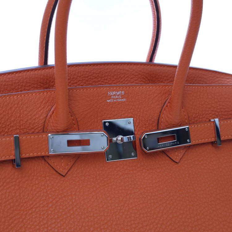 مملوكة مسبقًا Hermes Birkin 30 Orange Togo Bag 