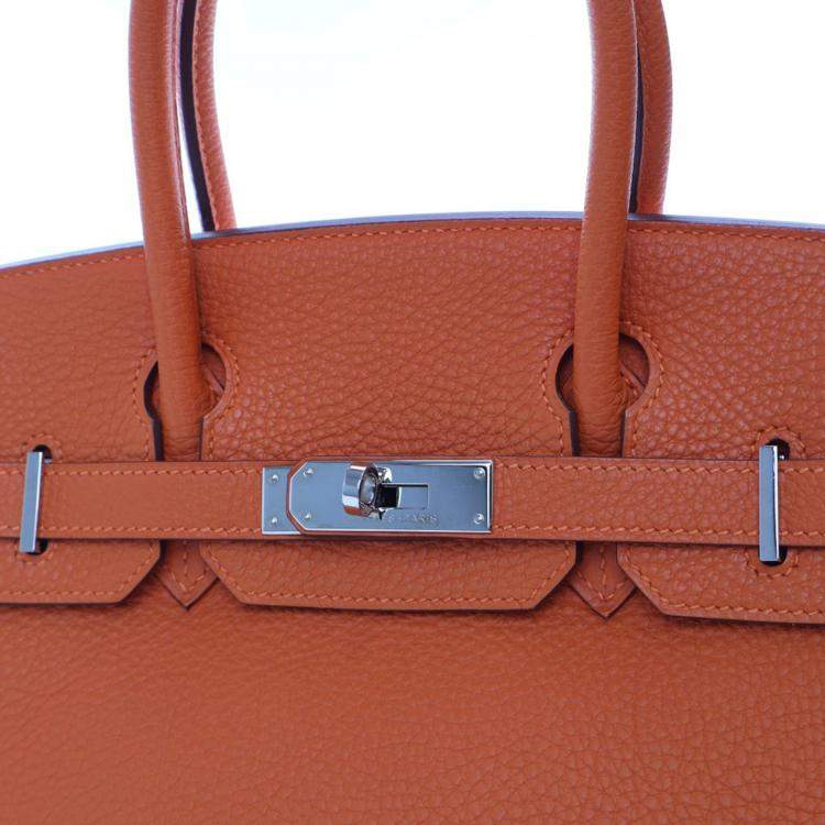 مملوكة مسبقًا Hermes Birkin 30 Orange Togo Bag 