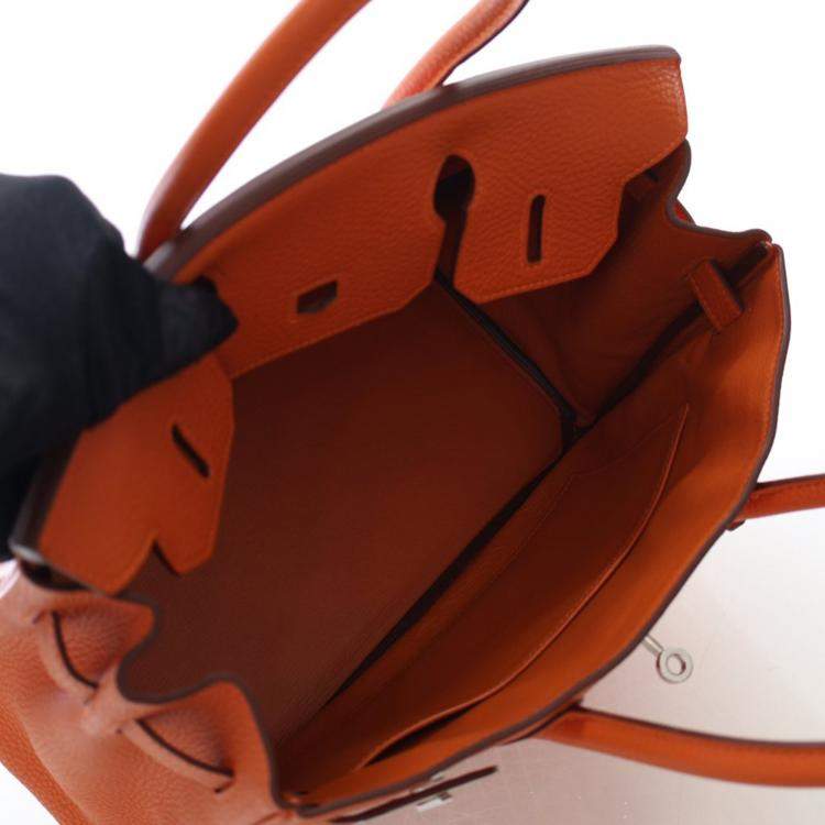 مملوكة مسبقًا Hermes Birkin 30 Orange Togo Bag 