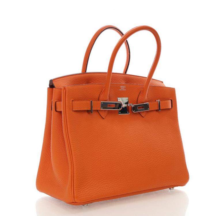 مملوكة مسبقًا Hermes Birkin 30 Orange Togo Bag 