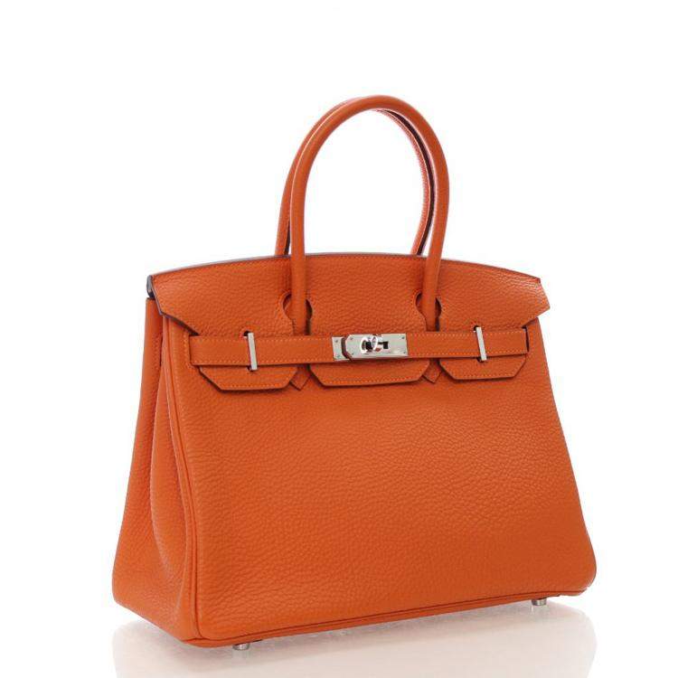مملوكة مسبقًا Hermes Birkin 30 Orange Togo Bag 