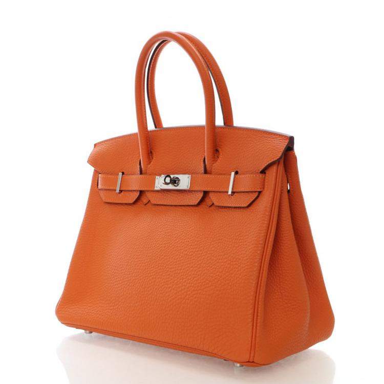 مملوكة مسبقًا Hermes Birkin 30 Orange Togo Bag 