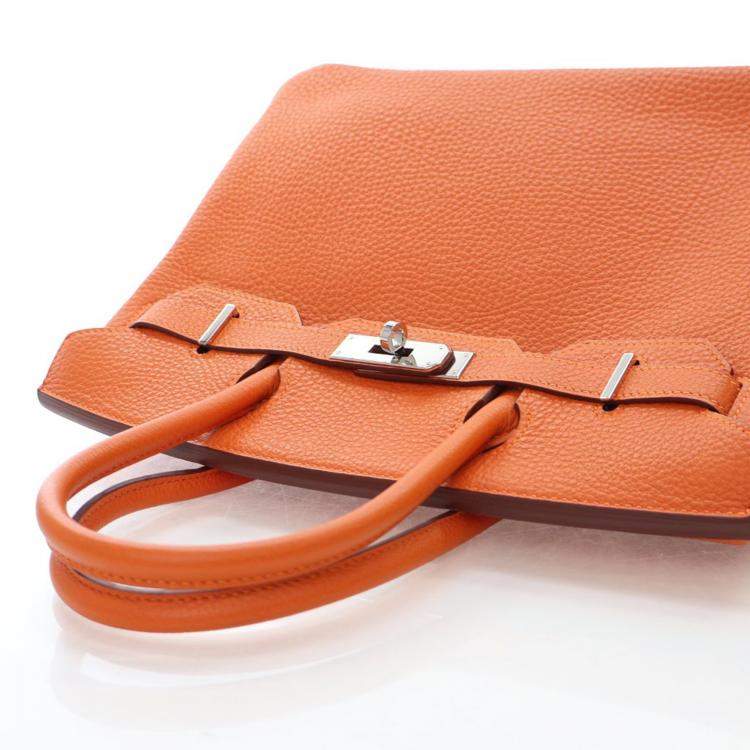 مملوكة مسبقًا Hermes Birkin 30 Orange Togo Bag 