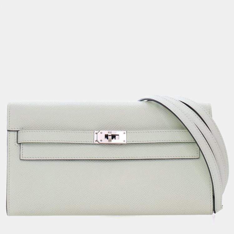 Pre Owned Hermes Vert Fizz Epsom Kelly To Go Wallet