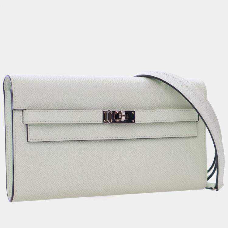 Pre Owned Hermes Vert Fizz Epsom Kelly To Go Wallet