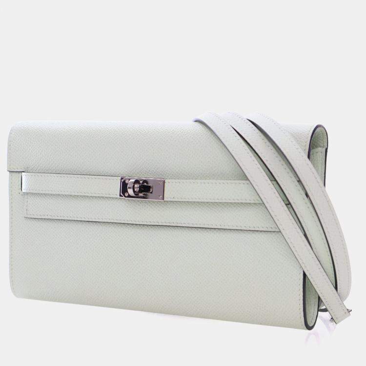 Pre Owned Hermes Vert Fizz Epsom Kelly To Go Wallet