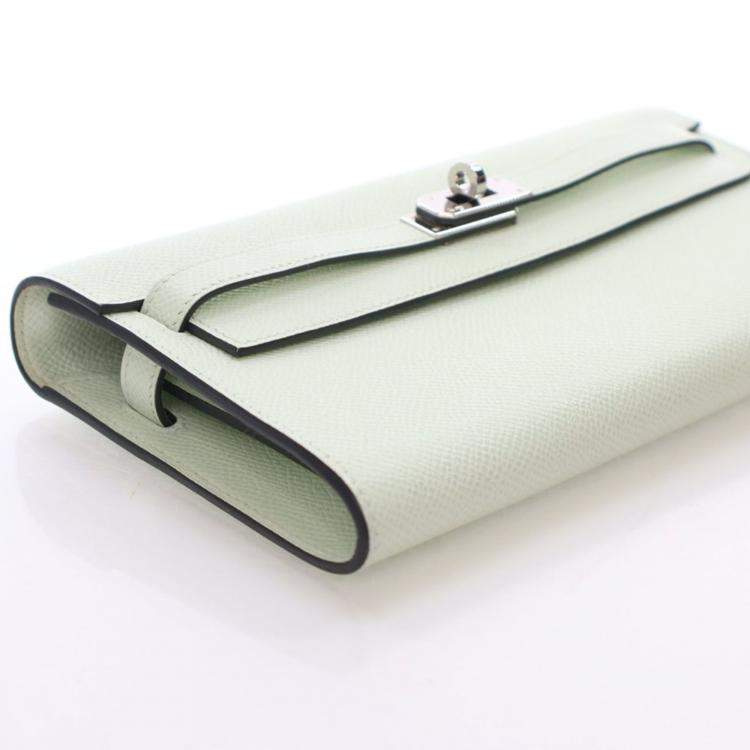 Pre Owned Hermes Vert Fizz Epsom Kelly To Go Wallet