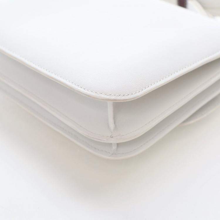 Pre Owned Hermes White Swift Mini Constance 18