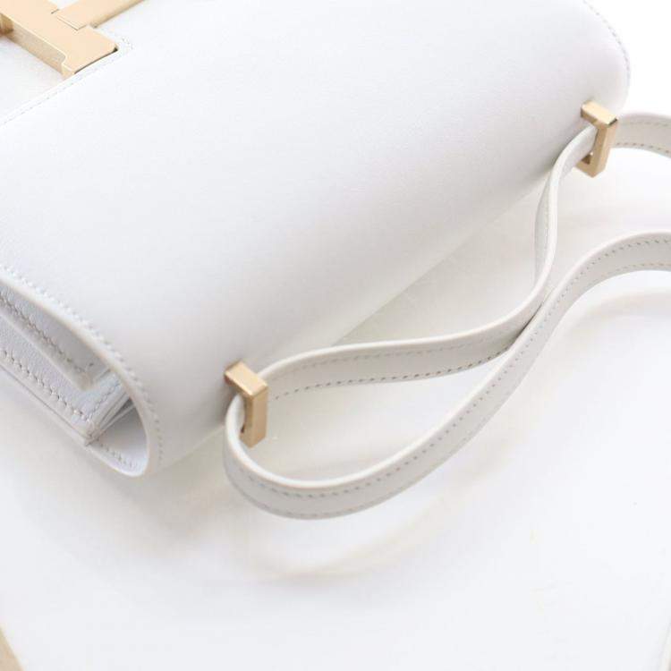 Pre Owned Hermes White Swift Mini Constance 18