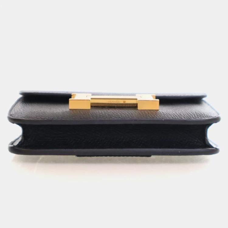 مملوكة مسبقًا Hermes Noir Epsom Constance Slim Wallet