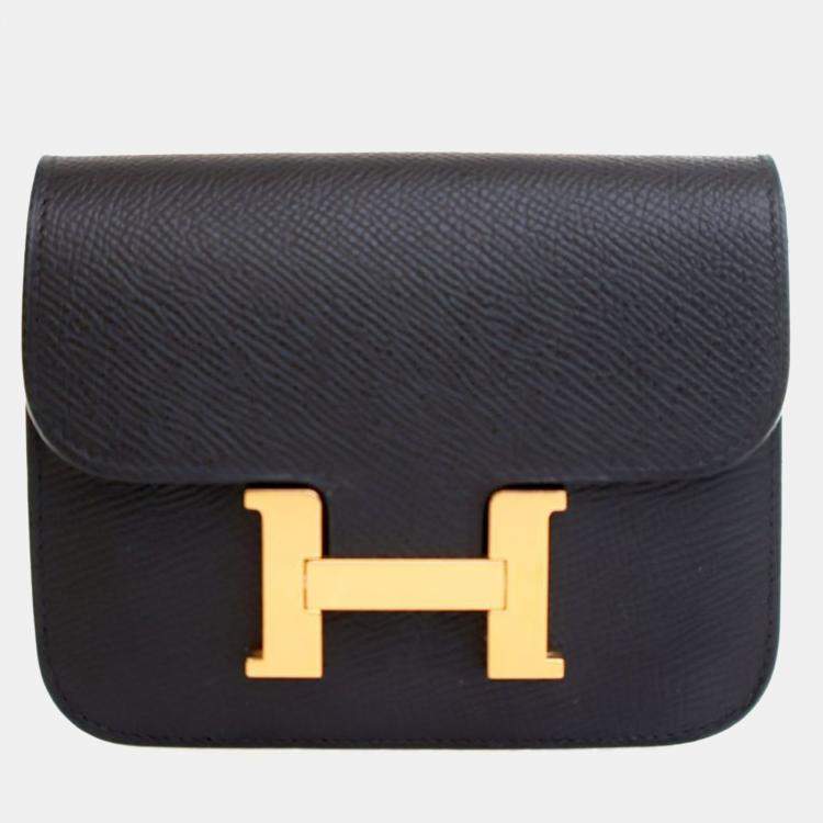 مملوكة مسبقًا Hermes Noir Epsom Constance Slim Wallet