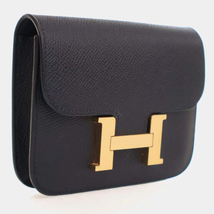 مملوكة مسبقًا Hermes Noir Epsom Constance Slim Wallet