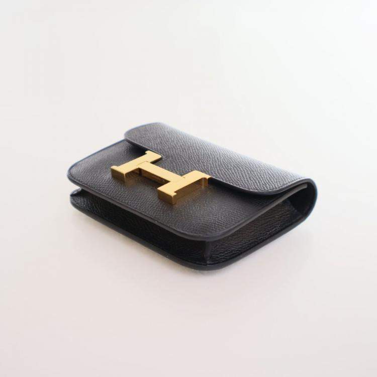 مملوكة مسبقًا Hermes Noir Epsom Constance Slim Wallet