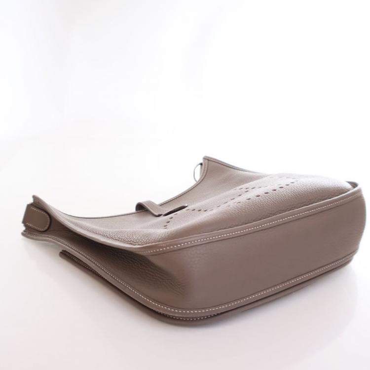 Pre Owned Hermes Etoupe Clemence Evelyne III PM