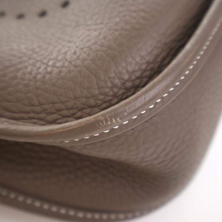 Pre Owned Hermes Etoupe Clemence Evelyne III PM